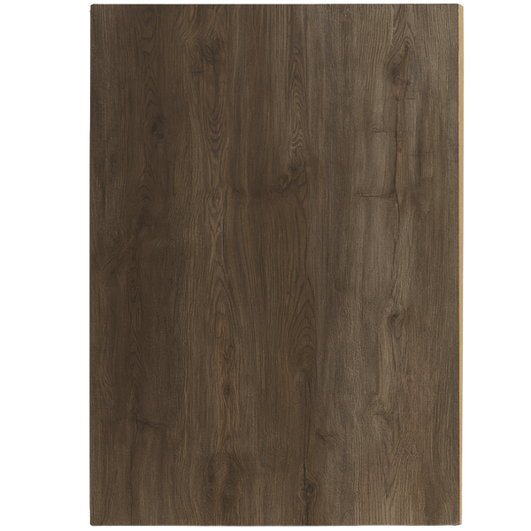 Brown wooden panel with a visible grain pattern on a white background